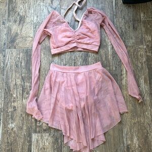 Mesh two piece lyrical dance costume